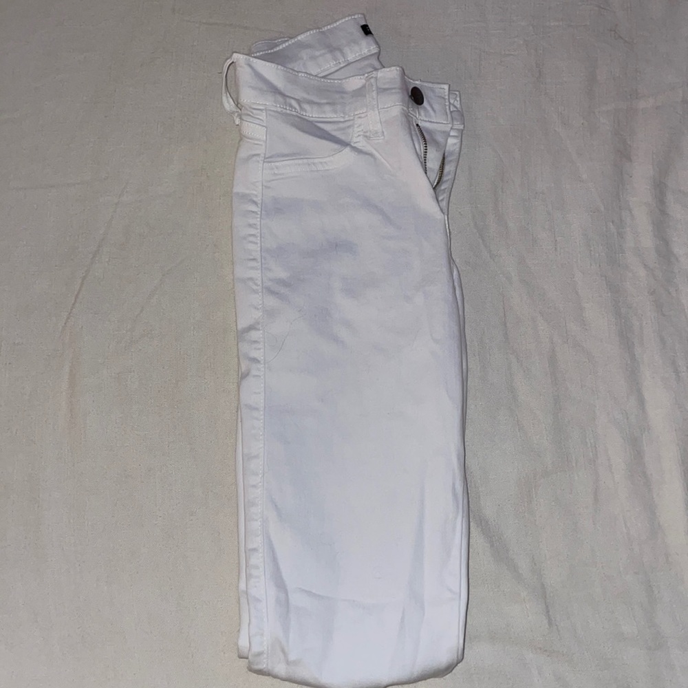 White high waisted distressed jeans